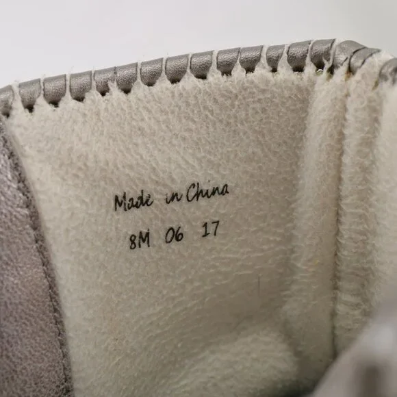 Jack Rogers Womens Hayley Duck Boot Size 8 Gray Silver Lace-Up Rubber Leather - Picture 11 of 12